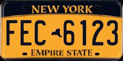 NY license plate FEC6123