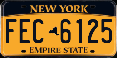 NY license plate FEC6125