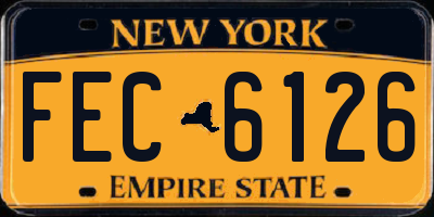 NY license plate FEC6126
