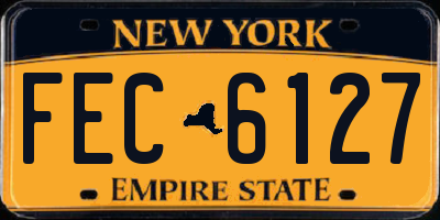 NY license plate FEC6127