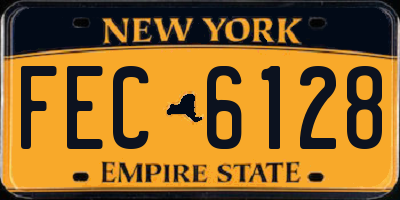 NY license plate FEC6128
