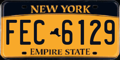 NY license plate FEC6129