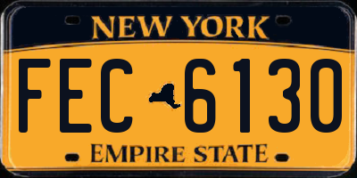 NY license plate FEC6130