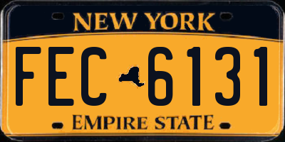NY license plate FEC6131