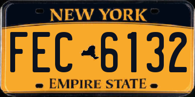 NY license plate FEC6132