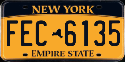 NY license plate FEC6135
