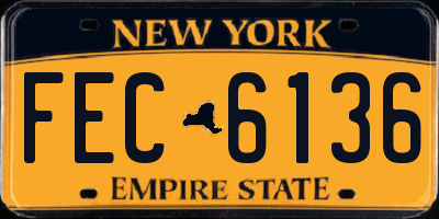 NY license plate FEC6136