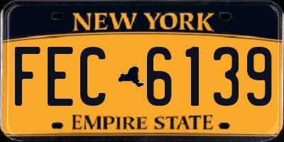 NY license plate FEC6139