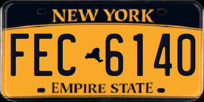 NY license plate FEC6140