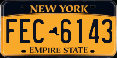 NY license plate FEC6143