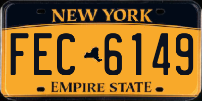 NY license plate FEC6149