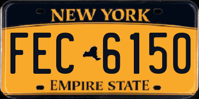 NY license plate FEC6150