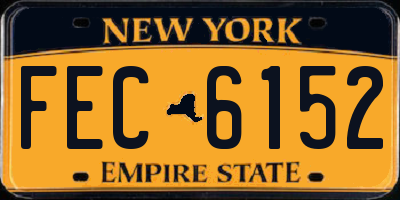 NY license plate FEC6152