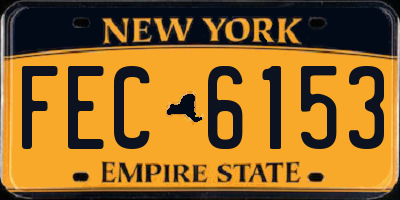 NY license plate FEC6153