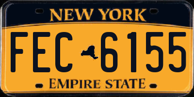 NY license plate FEC6155