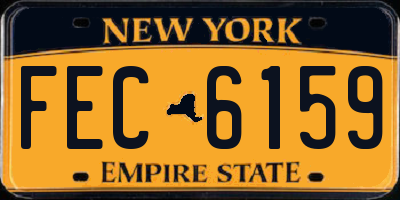NY license plate FEC6159