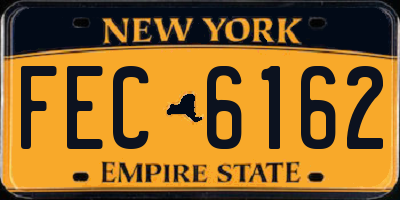 NY license plate FEC6162