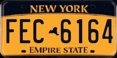 NY license plate FEC6164