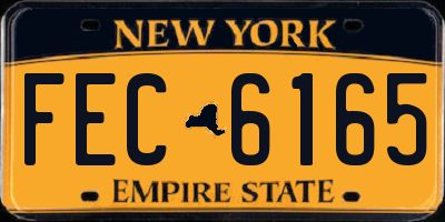 NY license plate FEC6165