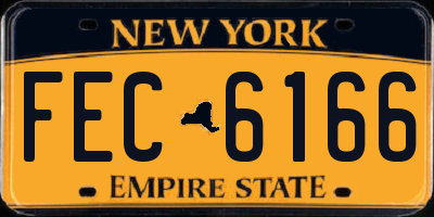 NY license plate FEC6166