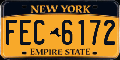 NY license plate FEC6172
