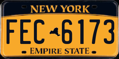 NY license plate FEC6173