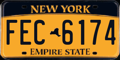 NY license plate FEC6174