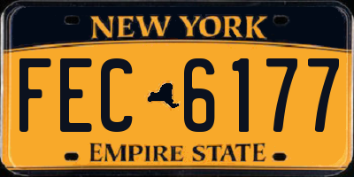 NY license plate FEC6177