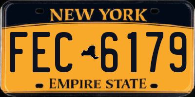 NY license plate FEC6179