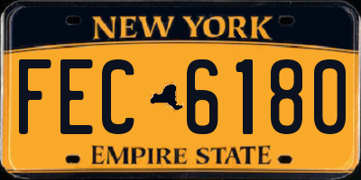NY license plate FEC6180