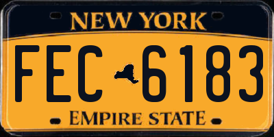 NY license plate FEC6183