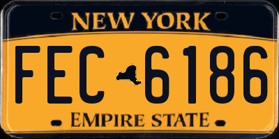 NY license plate FEC6186