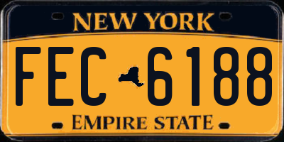 NY license plate FEC6188