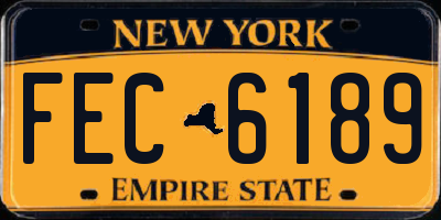 NY license plate FEC6189