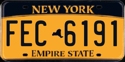 NY license plate FEC6191
