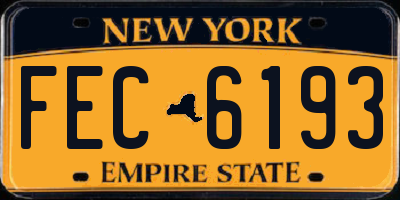 NY license plate FEC6193
