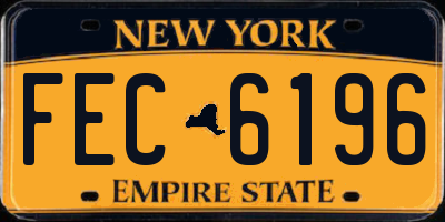 NY license plate FEC6196