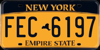 NY license plate FEC6197