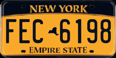 NY license plate FEC6198