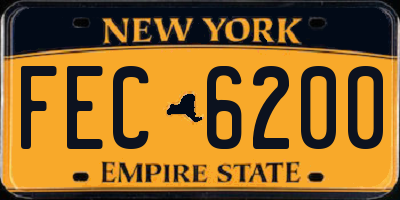 NY license plate FEC6200