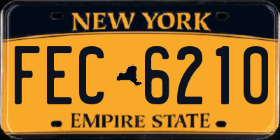 NY license plate FEC6210