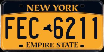 NY license plate FEC6211
