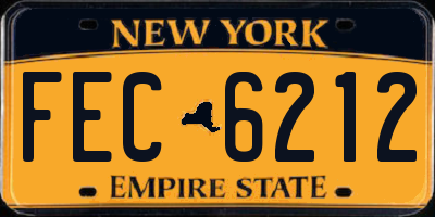 NY license plate FEC6212