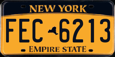 NY license plate FEC6213