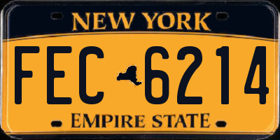 NY license plate FEC6214