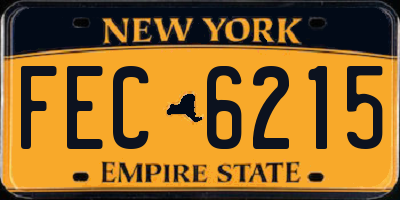 NY license plate FEC6215