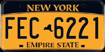 NY license plate FEC6221