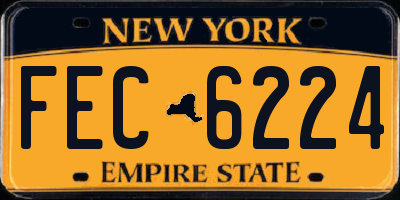 NY license plate FEC6224
