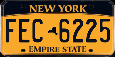 NY license plate FEC6225