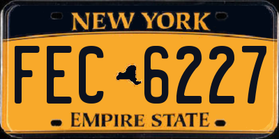NY license plate FEC6227